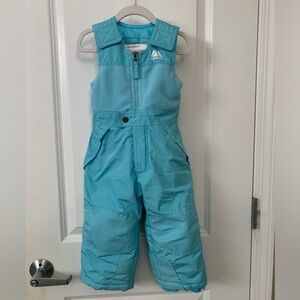 Toddler Snowpants 2T Light Blue Insulated Snow Bib Overalls Fleece Top